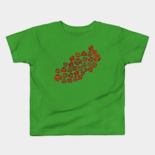 Red Artistic Roses Kids T-Shirt